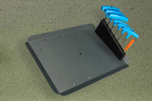 Tool tray for utensils and PC attached to the portable bike stand Tool tray for utensils and PC attached to the portable bike stand